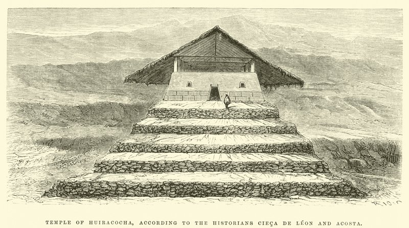 Templo de Huiracocha, según los historiadores Cieca de León y Acosta de Edouard Riou