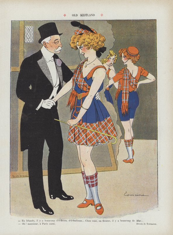 Vieja Escocia. Ilustración para Le Rire de Edouard Touraine
