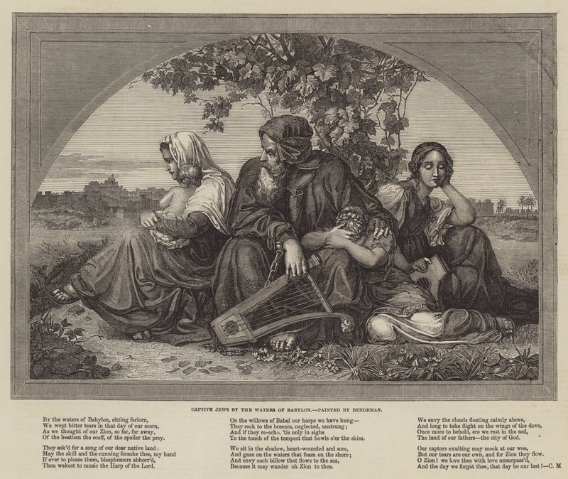 Judíos Cautivos junto a las Aguas de Babilonia de Eduard Bendemann