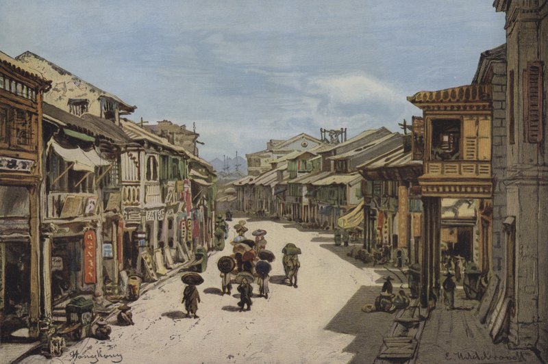 Una Calle en Hong Kong de Eduard after Hildebrandt