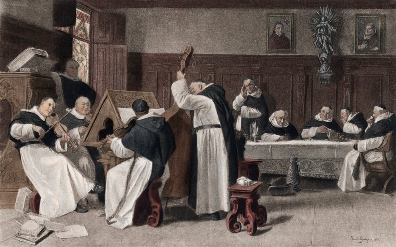 Siesta en el monasterio de Eduard von after Grutzner