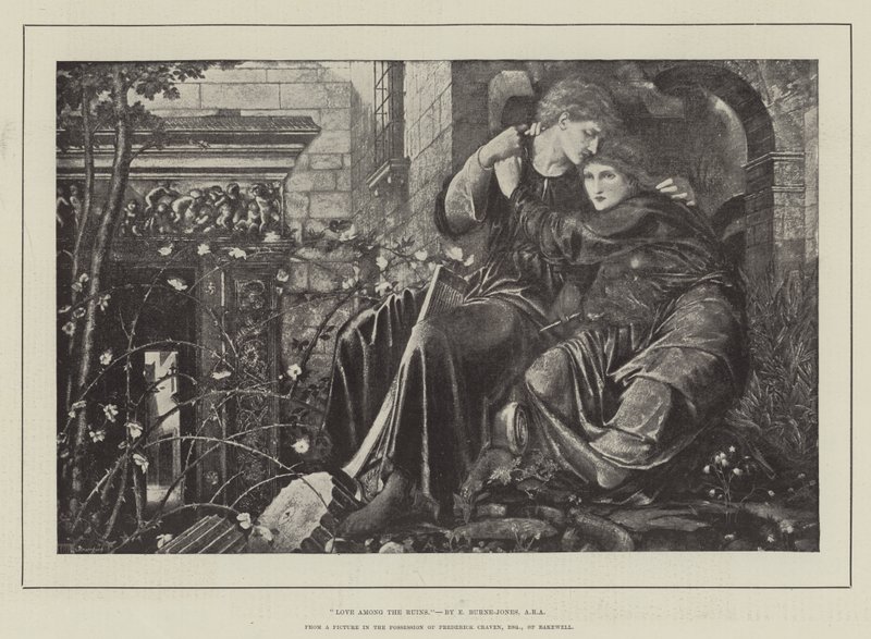 Amor entre las ruinas de Edward Burne Jones