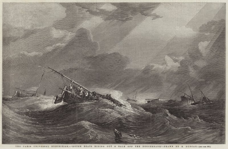 La Exposición Universal de París, Barcos Holandeses resistiendo una Tormenta en el Doggerbank de Edward Duncan