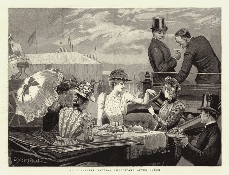 En las carreras de Doncaster, una rifa después del almuerzo de Edward Frederick Brewtnall