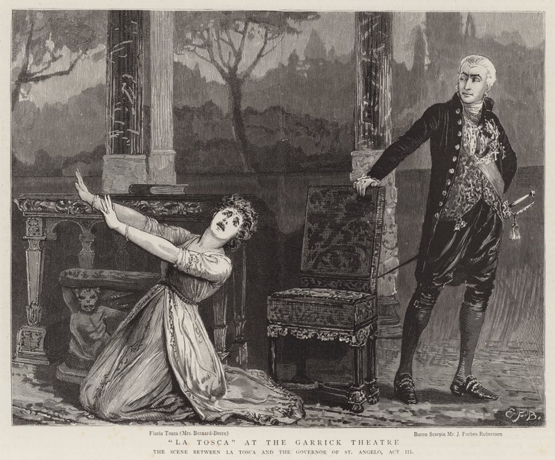 La Tosca en el Teatro Garrick de Edward Frederick Brewtnall