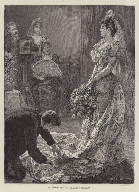 El salón, fotografiando a una debutante de Edward Frederick Brewtnall