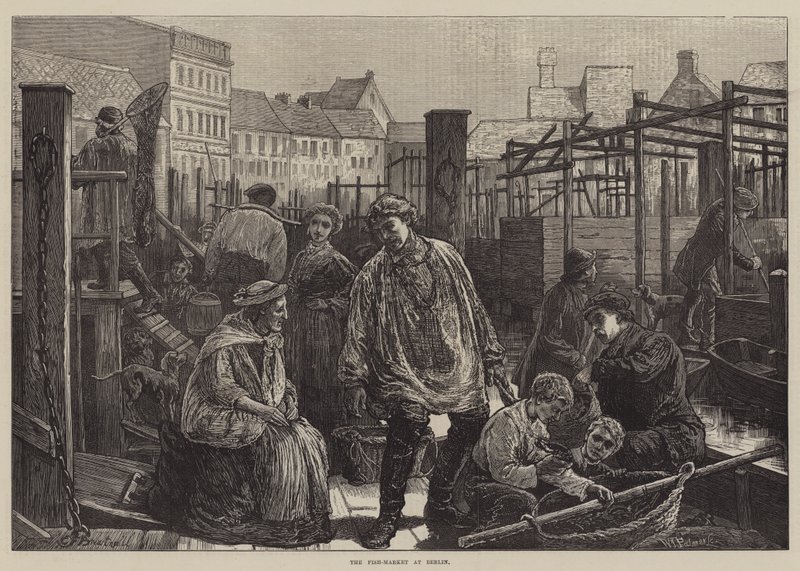 El mercado de pescado en Berlín de Edward Frederick Brewtnall