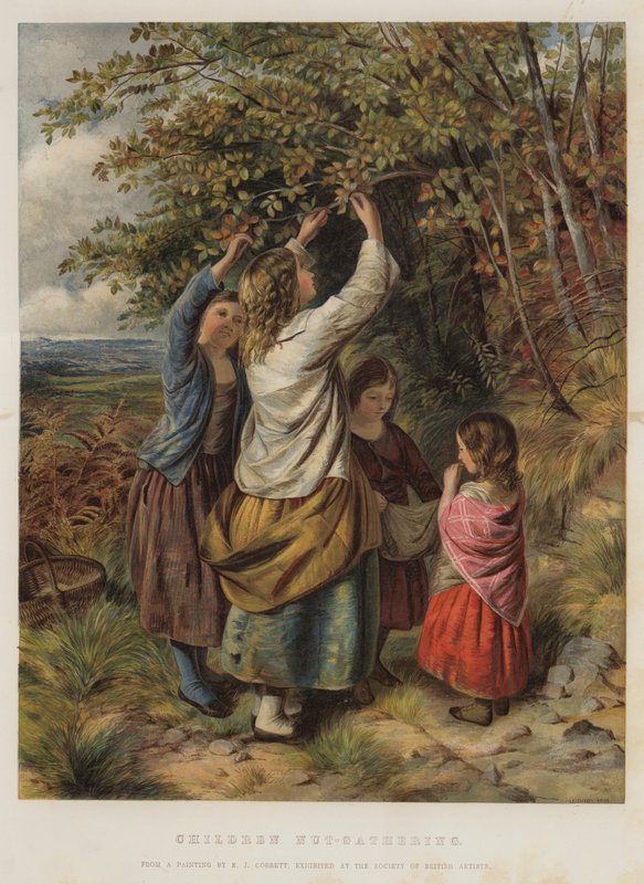 Niños recogiendo nueces de Edward John Cobbett