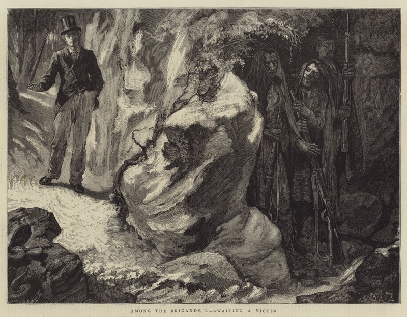Entre los bandidos, I, esperando una víctima de Edward John Gregory