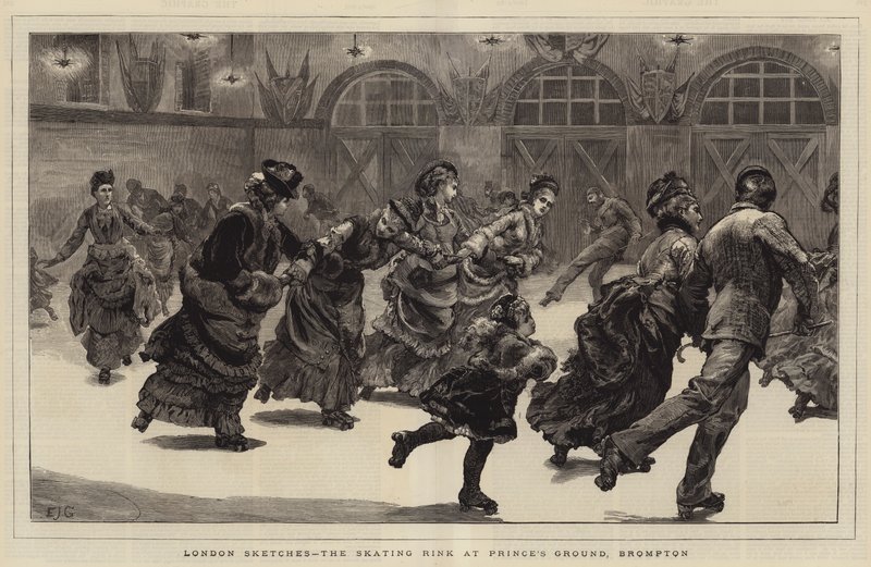 Bocetos de Londres, la pista de patinaje en Prince