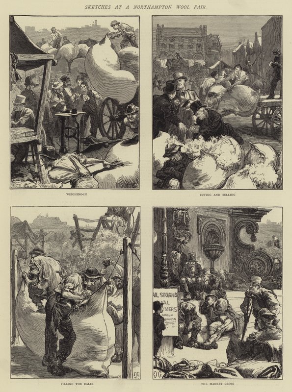 Bocetos en una feria de lana en Northampton de Edward John Gregory