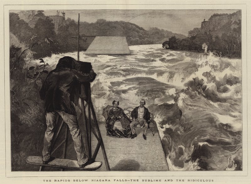 Los rápidos debajo de las Cataratas del Niágara, lo sublime y lo ridículo de Edward John Gregory