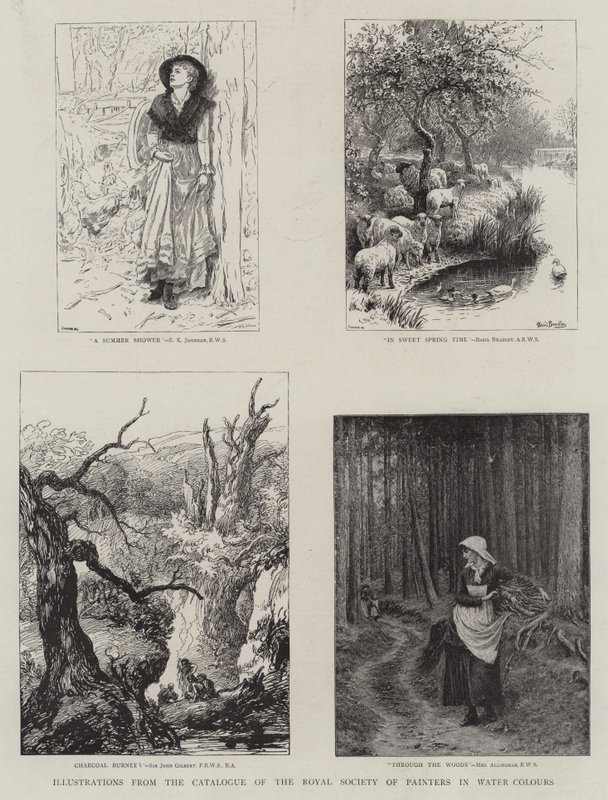 Ilustraciones del Catálogo del Instituto Real de Pintores en Acuarelas de Edward Killingworth Johnson