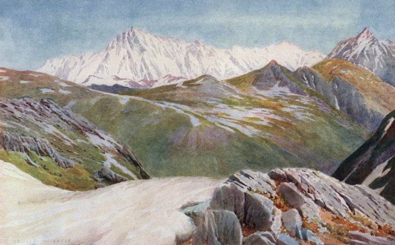 Vista lejana de Nanga Parbat, desde el Paso Kamri de Edward Mary Joseph Molyneux