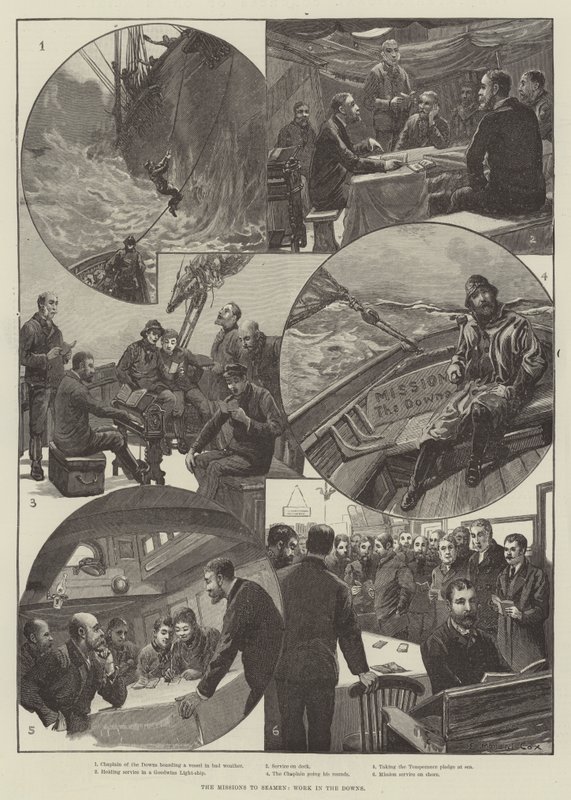 Las Misiones a los Marineros, Trabajo en los Downs de Edward Morant Cox
