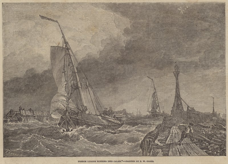Lugre francés entrando en Calais de Edward William Cooke
