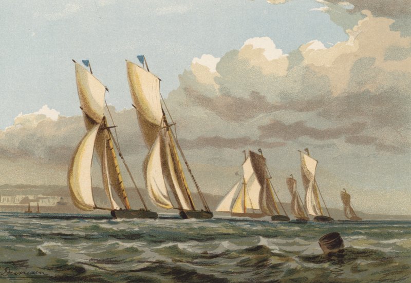 Carrera de yates frente a Ryde, Isla de Wight de Edward after Duncan