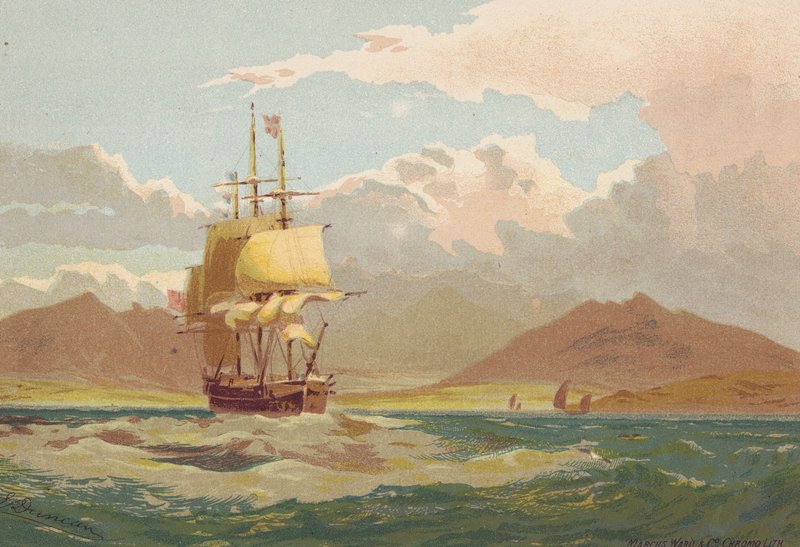 Frente a la isla de Arran (litografía en color) de Edward (after) Duncan