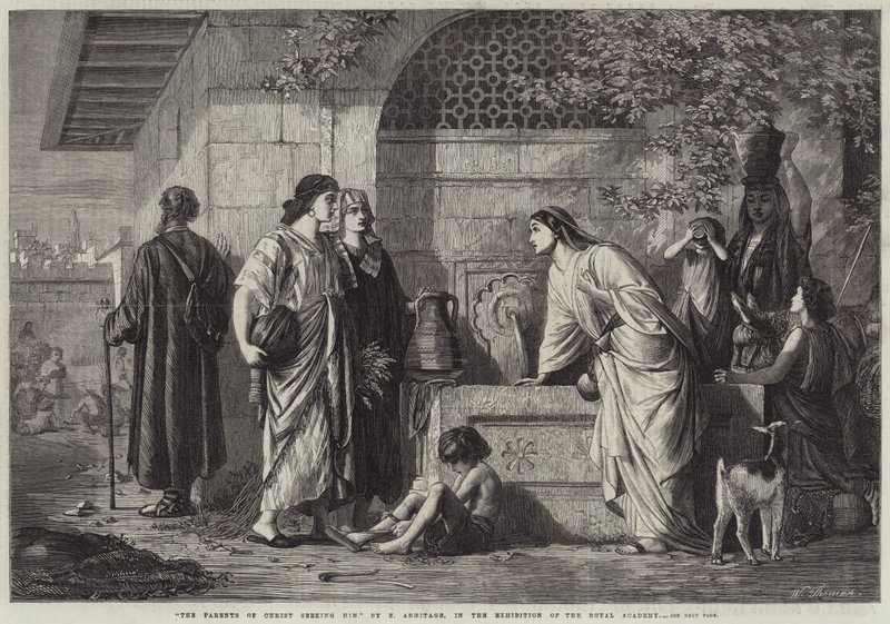 Los padres de Cristo buscándolo de Edward A. Armitage