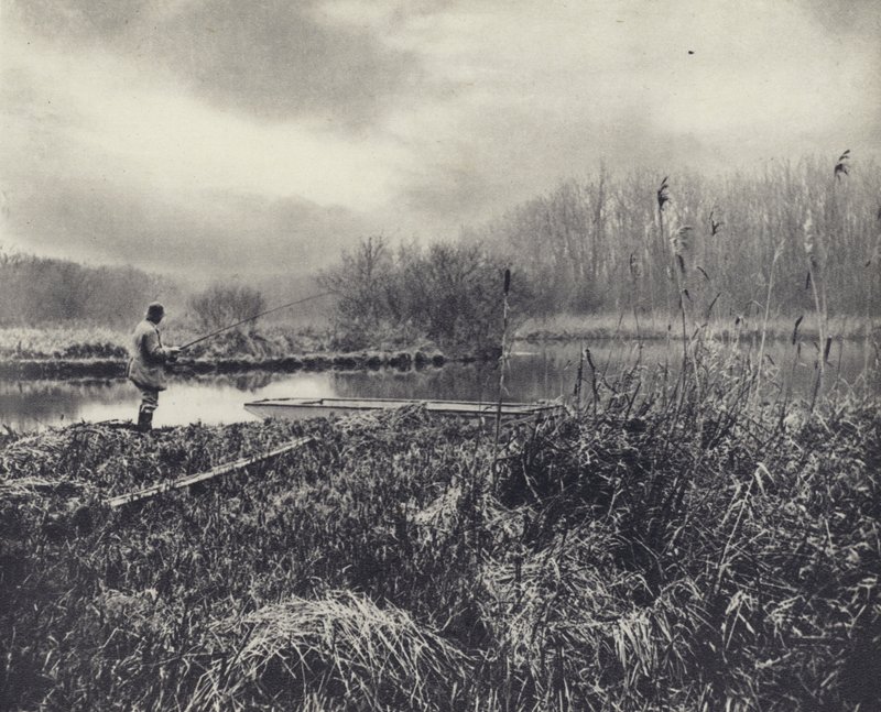 Una tarde de enero en el Test (foto b/n) de Edward Alfred Barton