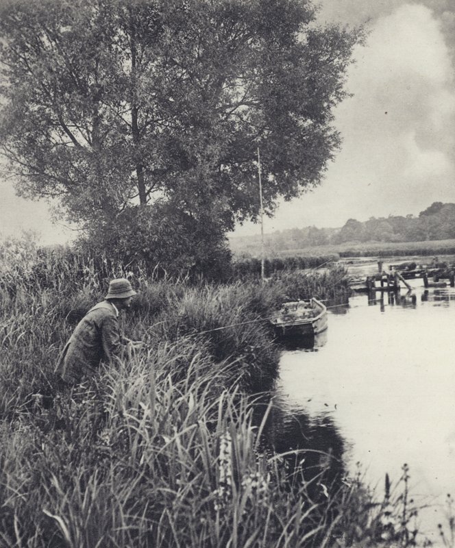En el puente Eel-pot de Leckford (foto b/n) de Edward Alfred Barton
