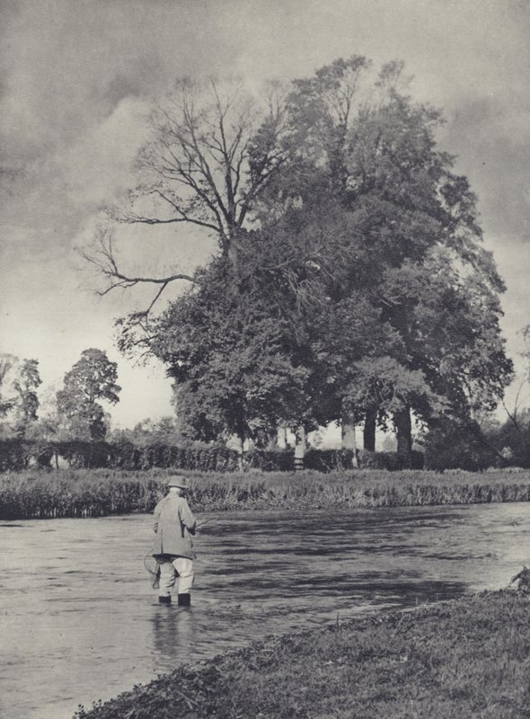 Tiempo de Grayling por encima de Romsey en el Test (foto b/n) de Edward Alfred Barton