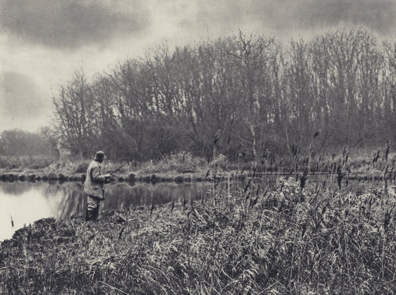Spinning en Leckford (foto b/n) de Edward Alfred Barton