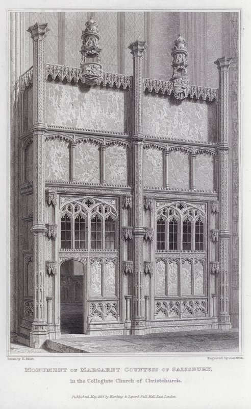 Monumento de Margaret Condesa de Salisbury, en la Iglesia Colegiada de Christchurch de Edward Blore