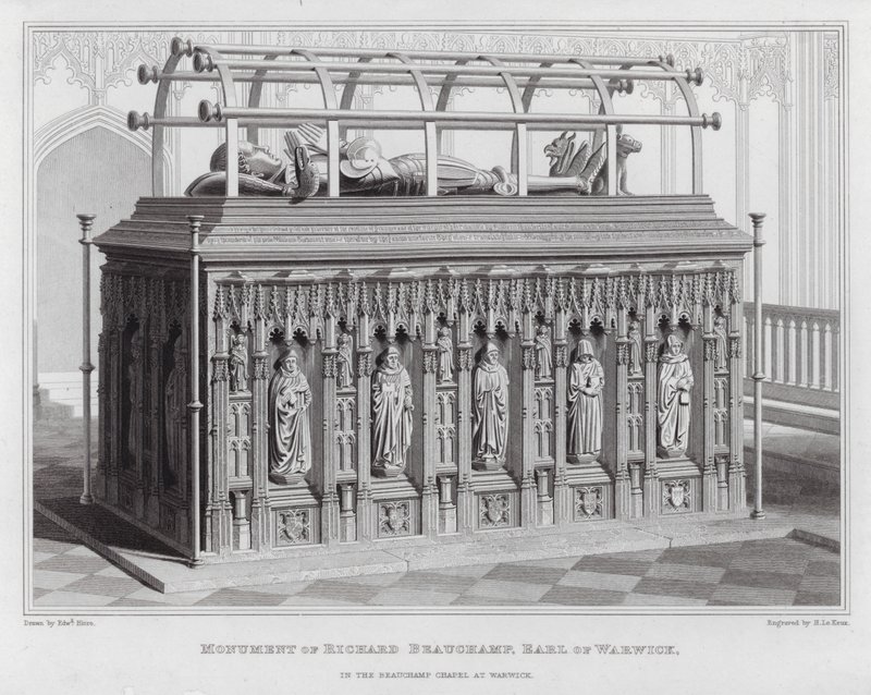 Monumento de Richard Beauchamp, conde de Warwick, en la Capilla Beauchamp en Warwick (grabado) de Edward Blore
