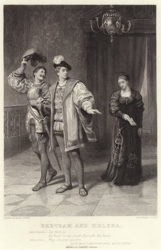 Bertram y Helena, Todo está bien si acaba bien, Acto II, Escena V de Edward Burne Jones