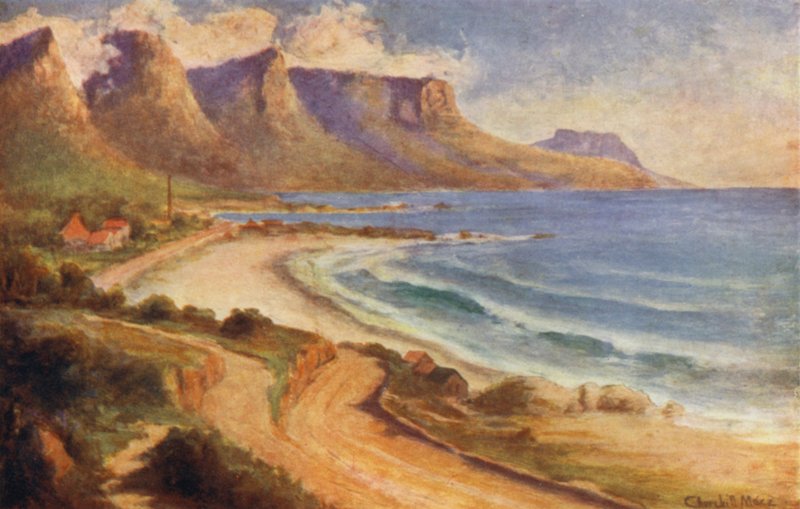 Península del Cabo, Sudáfrica: Camps Bay (litografía en color) de Edward Clark Churchill Mace