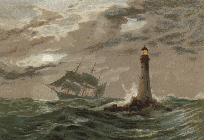 Luz de luna, faro de Eddystone de Edward Duncan