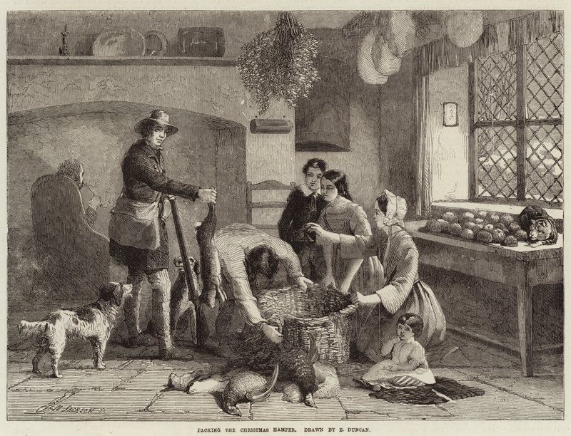 Empacando la Cesta de Navidad de Edward Duncan