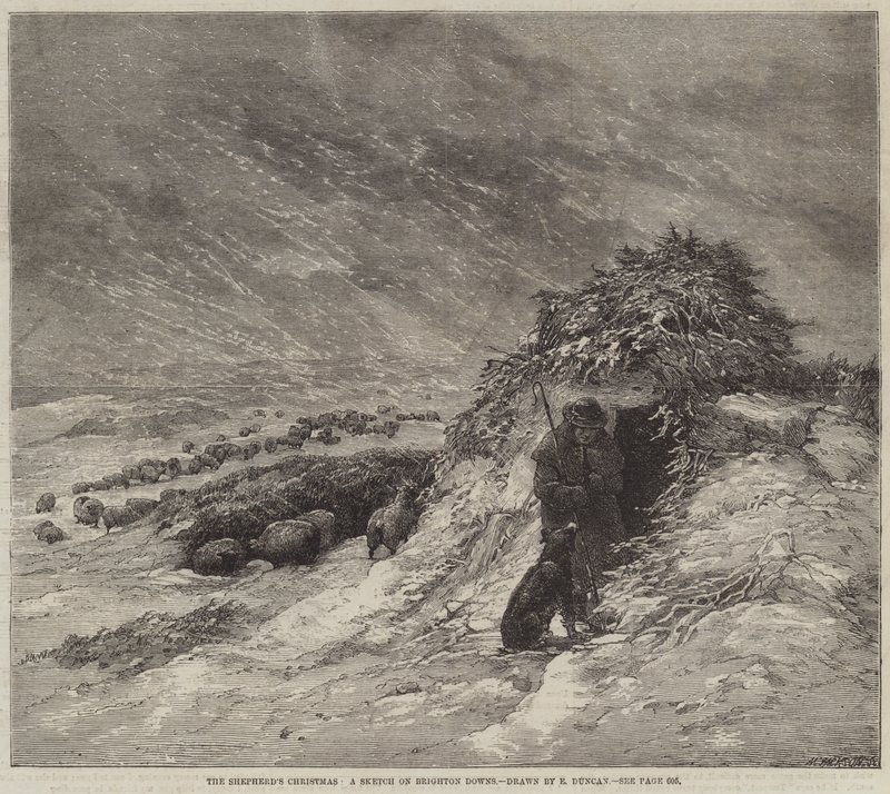 La Navidad del Pastor, un boceto en Brighton Downs de Edward Duncan