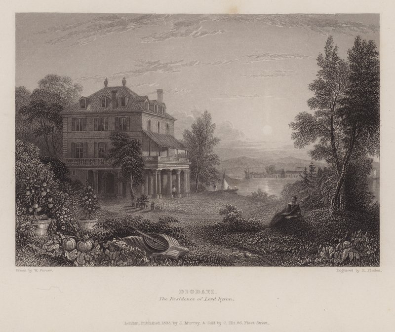 Villa Diodati, la residencia de Lord Byron de Edward Francis (after) Finden