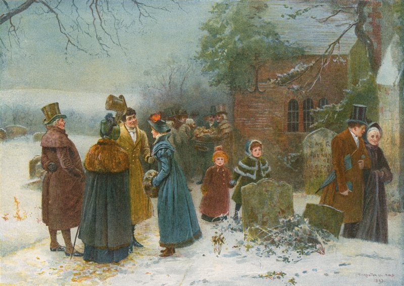 Mañana de Navidad: saludos vecinales y donaciones a los pobres y necesitados de Edward Frederick Brewtnall