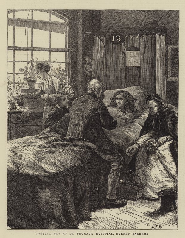Día de Visita en el Hospital St Thomas, Surrey Gardens de Edward Frederick Brewtnall