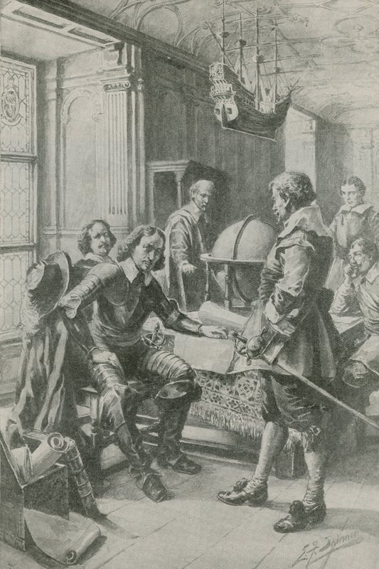 Robert Blake llama a Oliver Cromwell (litografía) de Edward Frederick Skinner