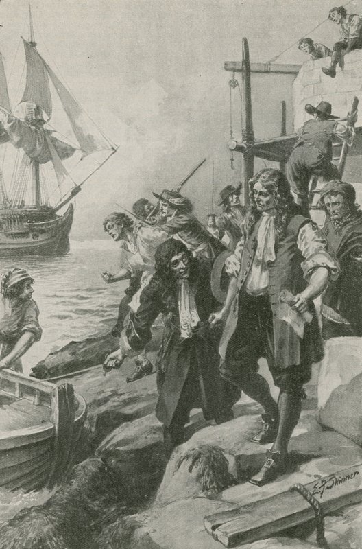 Winstanley secuestrado por piratas (litografía) de Edward Frederick Skinner