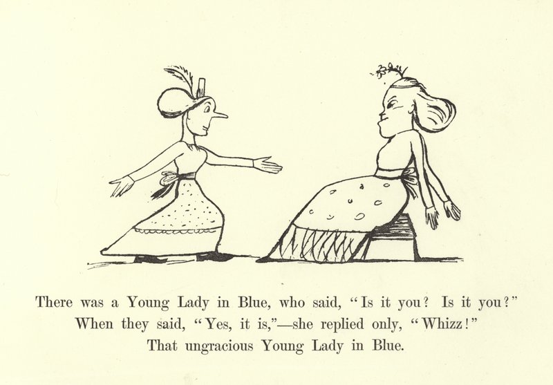 Había una joven dama de azul, que dijo, ¿Eres tú? ¿Eres tú? de Edward Lear