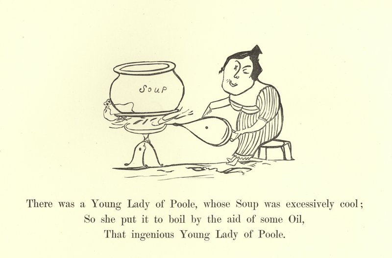 Había una Joven Dama de Poole, cuya Sopa era excesivamente fría de Edward Lear