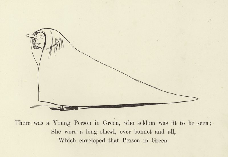 Había una joven persona de verde, que rara vez era apta para ser vista de Edward Lear