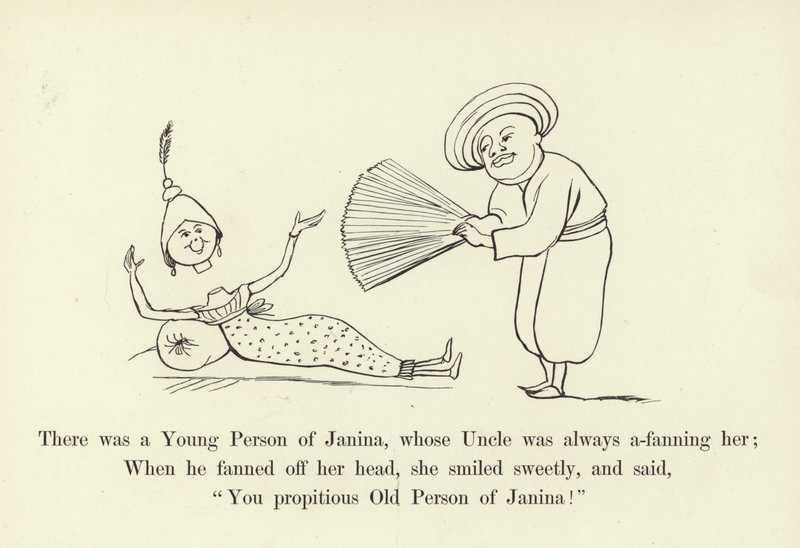 Había una Joven Persona de Janina, cuyo Tío siempre la estaba abanicando de Edward Lear