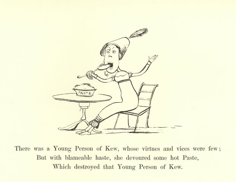 Había una joven persona de Kew, cuyas virtudes y vicios eran pocos de Edward Lear