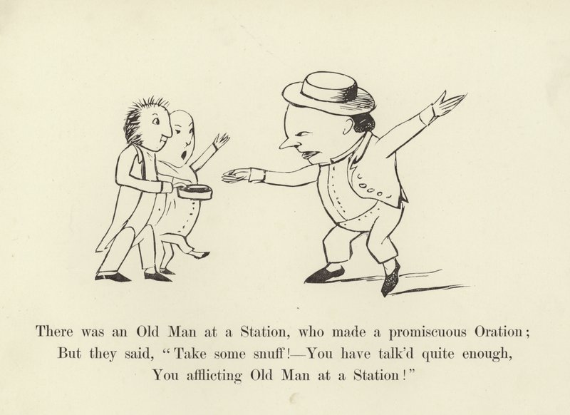 Había un anciano en una estación, que hizo una oratoria promiscuo de Edward Lear