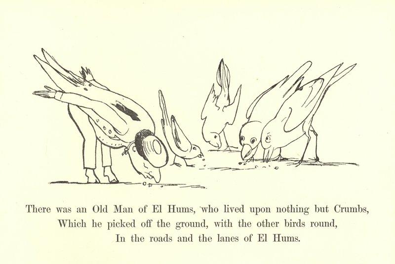 Había un viejo de El Hums, que vivía solo de migas de Edward Lear