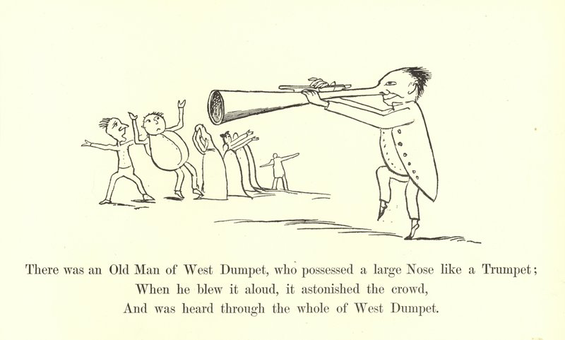 Había un Viejo de West Dumpet, que poseía una gran Nariz como una Trompeta de Edward Lear