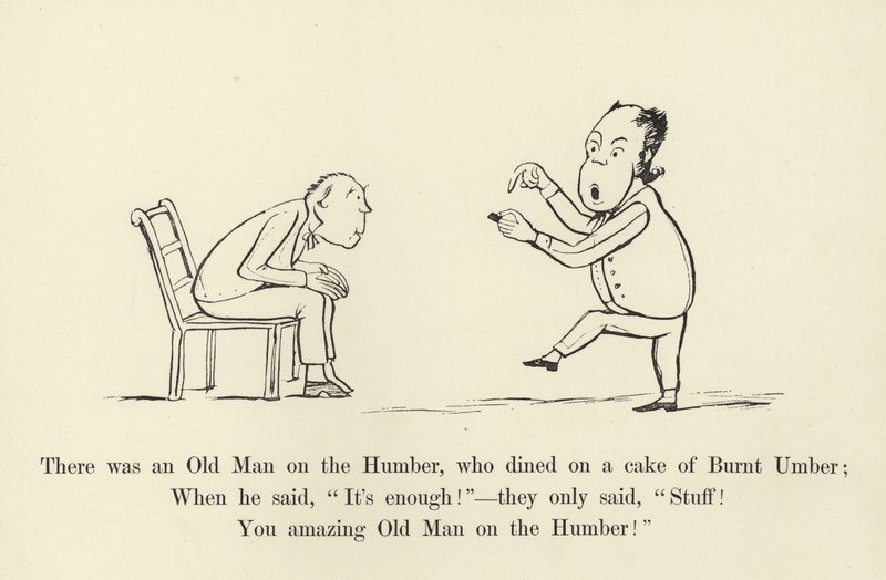 Había un viejo en el Humber, que cenó un pastel de Umber quemado de Edward Lear