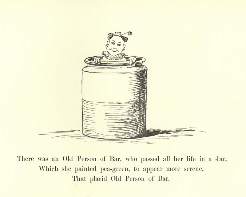 Había una anciana de Bar, que pasó toda su vida en un tarro de Edward Lear