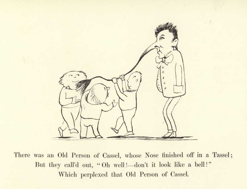 Había una persona mayor de Cassel, cuya nariz terminaba en un borlón de Edward Lear